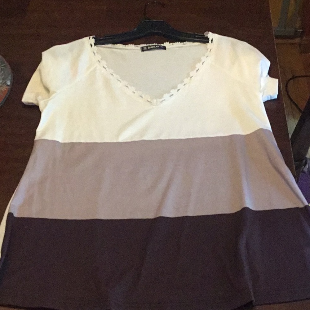 Laced neck swing tee